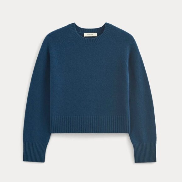 Everlane The Boxy Crew in Cashmere in Deep Lazuli Blue - Picture 3 of 8